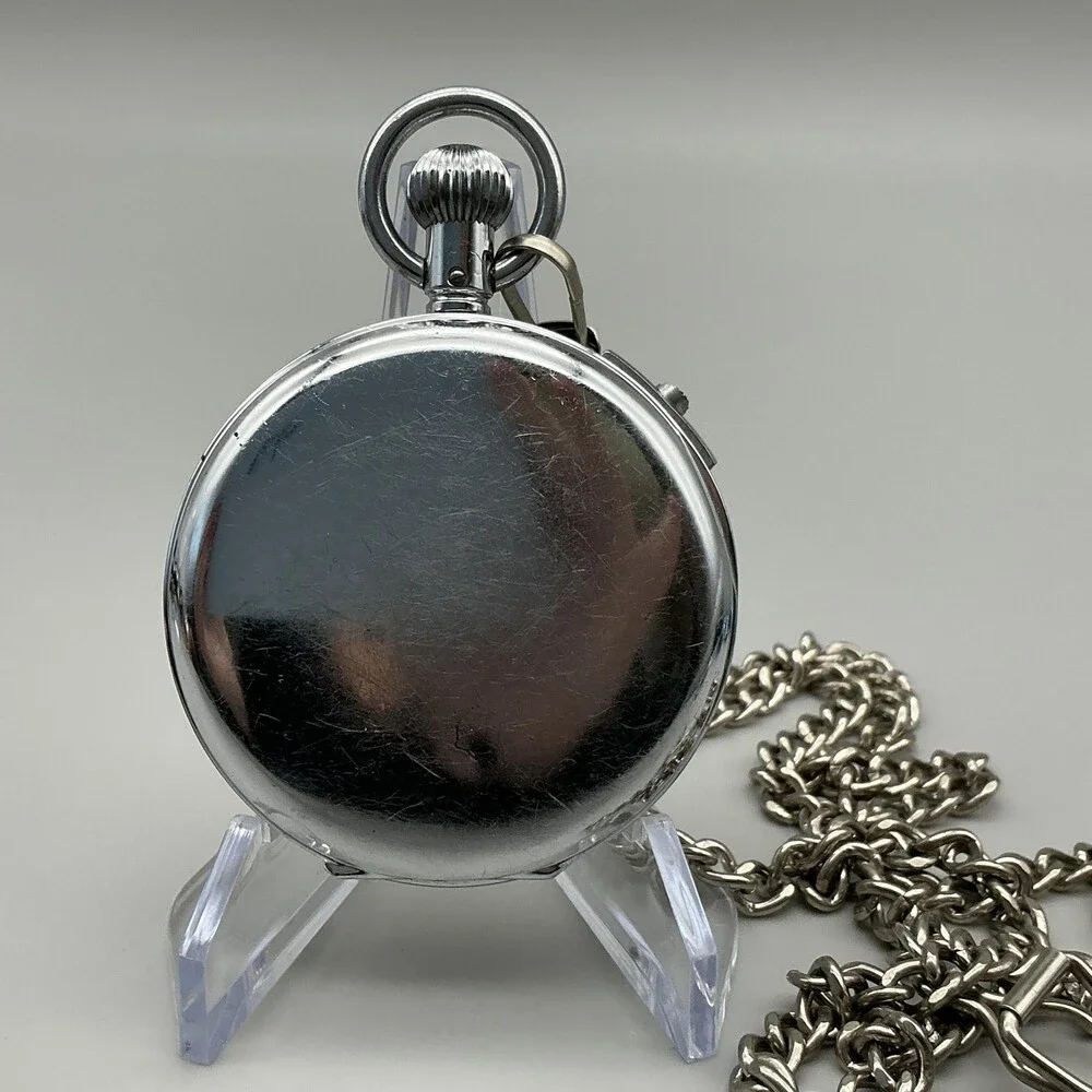 Vintage A.R. & J.E. Meylan Stop Watch Men 50mm 208A Mechanical Chain